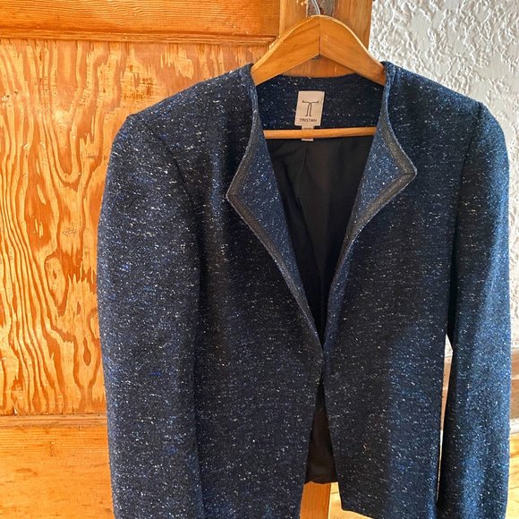 Tweed  jacket. Navy wool. Tristan - Picture 1 of 1